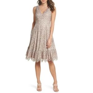 Eliza J Lace Fit and Flare Dress